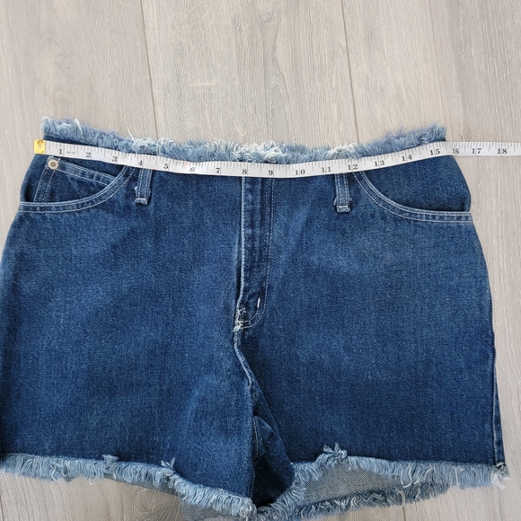 VINTAGE Festival Shorts High Rise Raw Hem Brooklyn Blues Size 7/8 - Picture 5 of 9